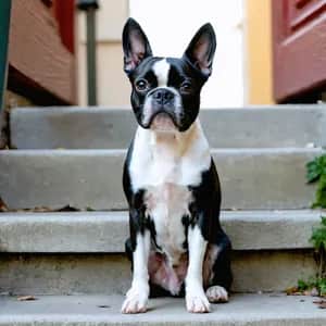 Boston Terrier dog breed - friendly small sized dog similar to Bulldog