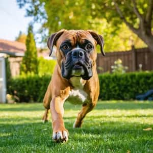 Boxer dog breed - friendly large sized dog similar to American Bulldog