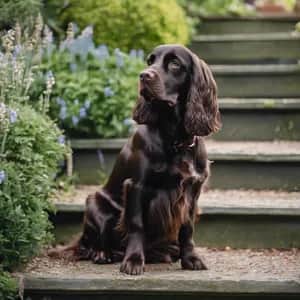 Field Spaniel dog breed - friendly medium sized dog similar to English Cocker Spaniel