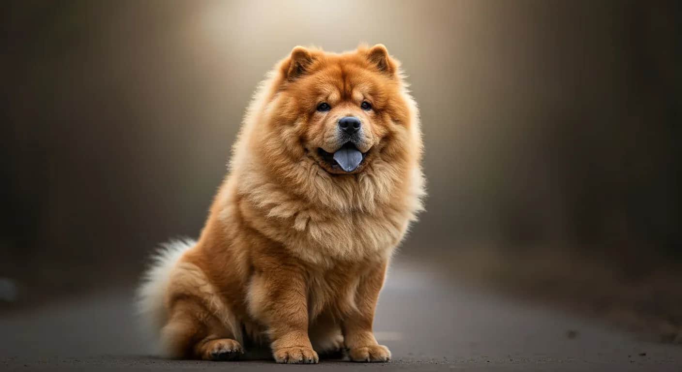 A majestic Chow Chow sitting with dignified posture, showcasing the breed's independent and reserved personality that defines their unique character