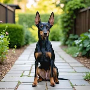 Manchester Terrier dog breed - friendly small sized dog similar to Miniature Pinscher