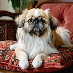 Pekingese dog breed - friendly toy sized dog similar to Tibetan Spaniel