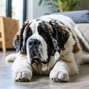 Saint Bernard dog breed - friendly giant sized dog similar to Bernese Mountain Dog