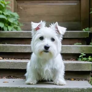 West Highland White Terrier dog breed - friendly small sized dog similar to Cairn Terrier