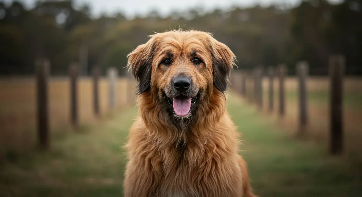 A beautiful Briard dog with long flowing coat looking directly at camera, showcasing the breed's alert and intelligent temperament discussed in the article