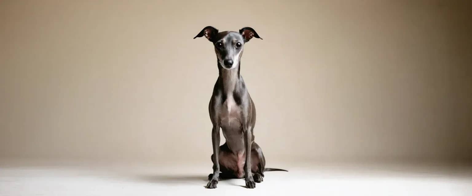 Close-up portrait of an Italian Greyhound with gentle expression, demonstrating the breed's sensitive and elegant temperament discussed in the training article
