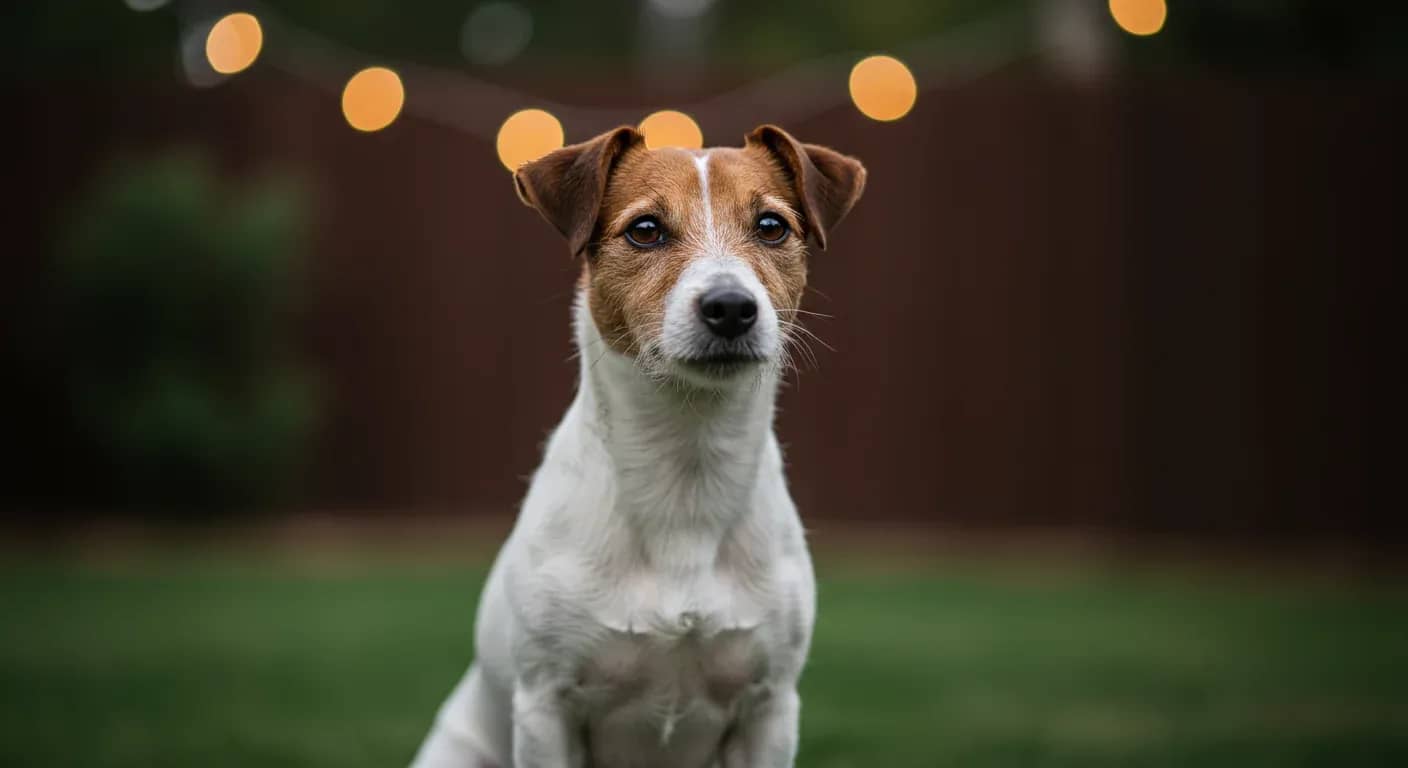 Alert Jack Russell Terrier sitting centered in frame with intelligent, focused expression, demonstrating the breed's attentive and confident temperament discussed in the training article