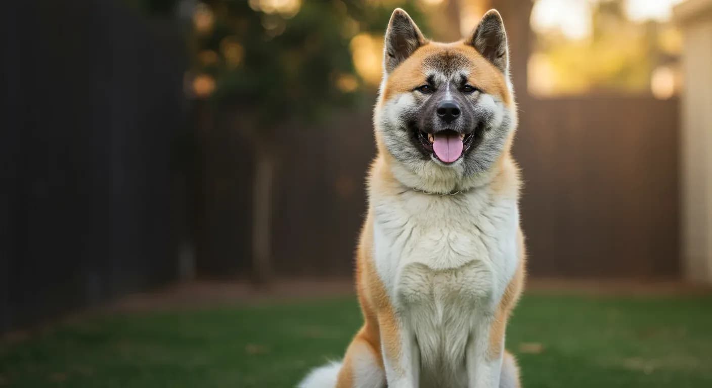 Professional portrait of a healthy Akita dog centered in frame, representing the breed discussed in this health guide article