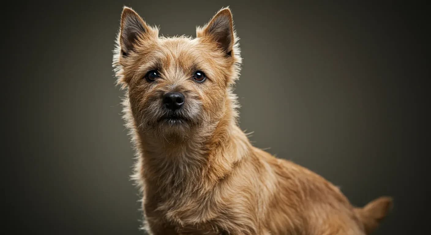 A healthy Cairn Terrier positioned centrally in the frame at a veterinary clinic, representing the importance of proactive health monitoring for this breed
