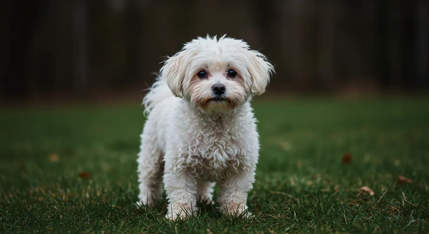 Close-up portrait of a white Bichon Frise showing the breed's fluffy coat and gentle expression, illustrating the sensitive skin conditions discussed in the article
