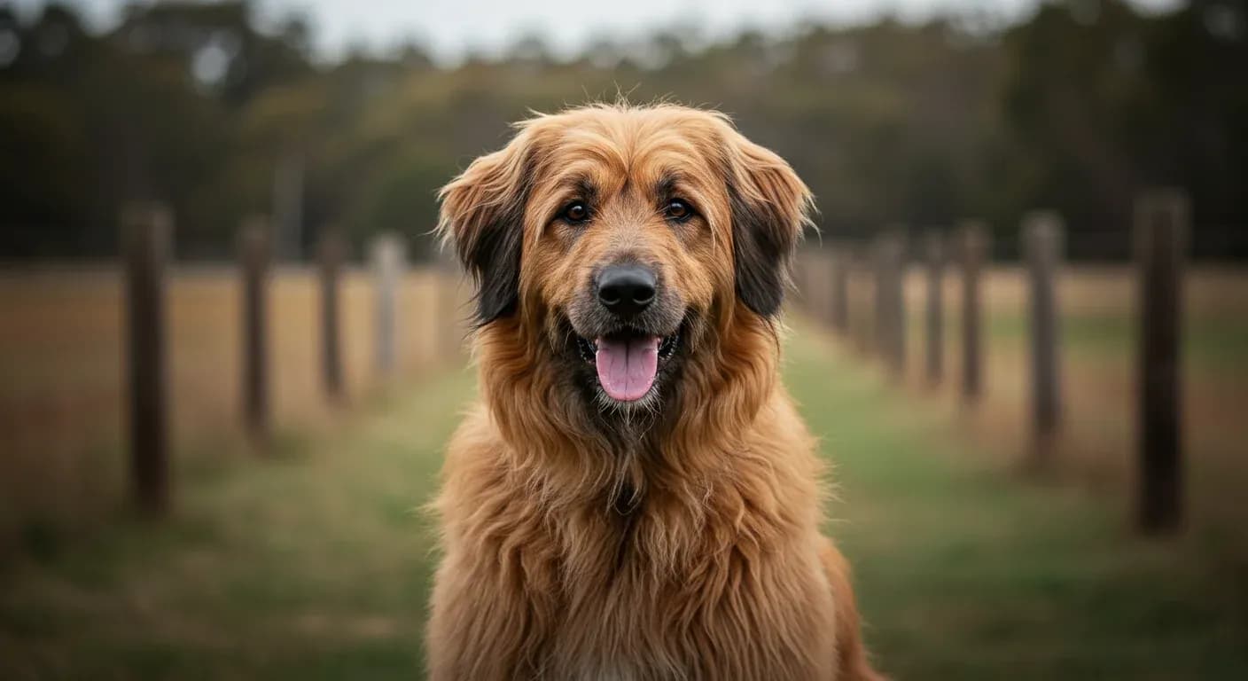 A beautiful Briard dog with long flowing coat looking directly at camera, showcasing the breed's alert and intelligent temperament discussed in the article