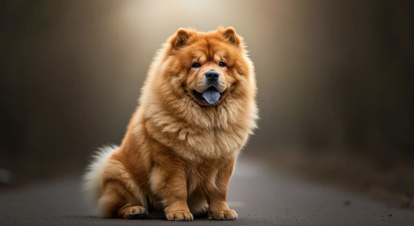 A majestic Chow Chow sitting with dignified posture, showcasing the breed's independent and reserved personality that defines their unique character