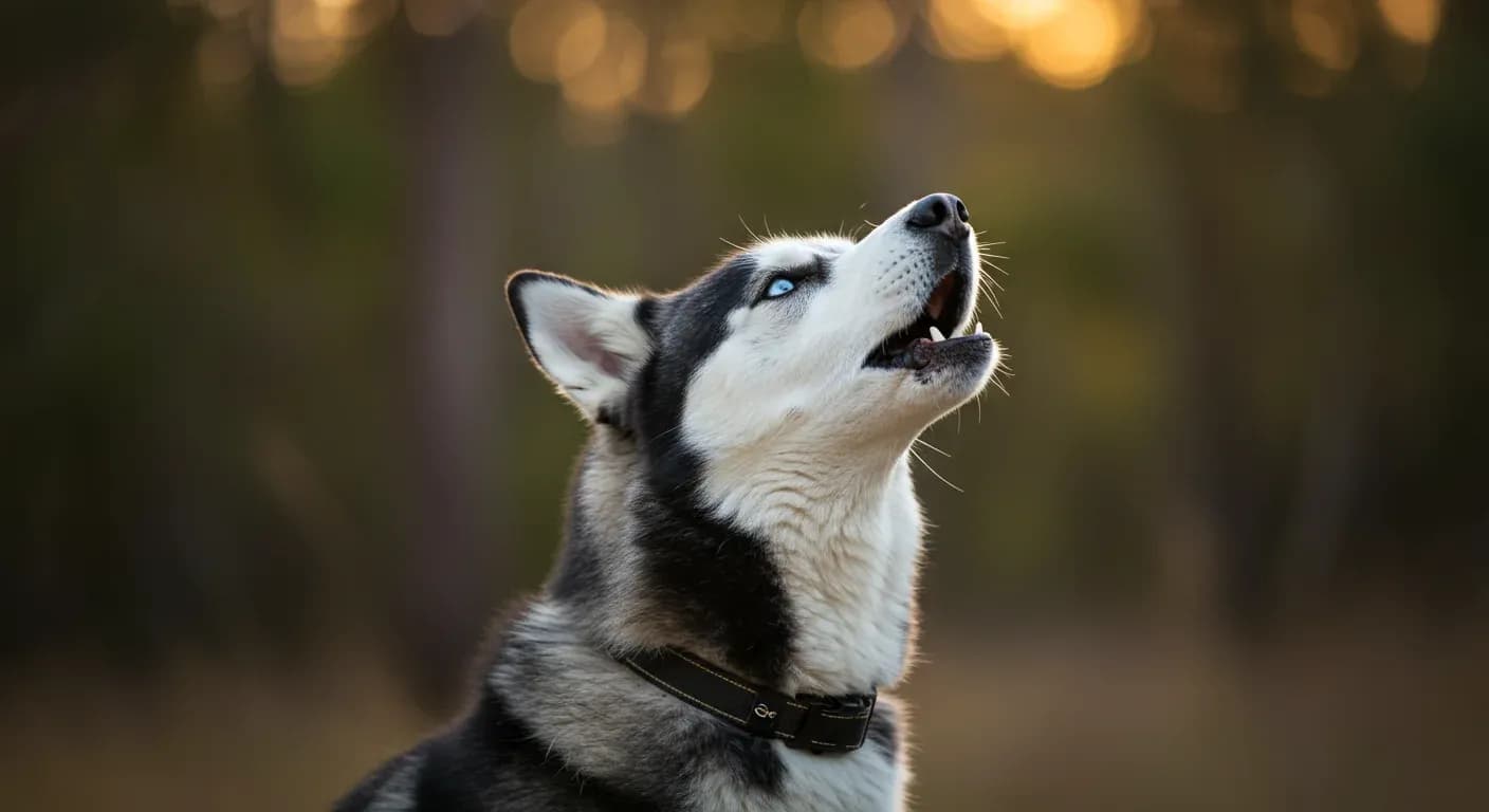 A Siberian Husky howling with head tilted back, demonstrating the natural vocal behavior discussed in the article about why these dogs howl as communication