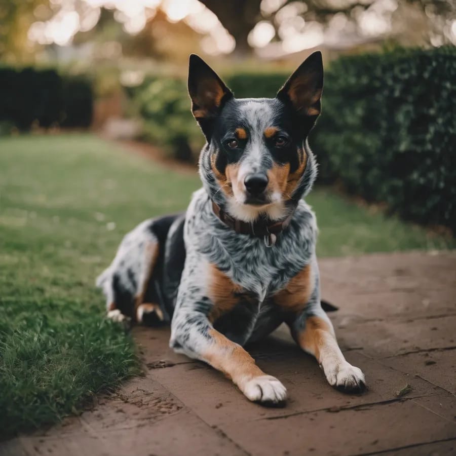 Australian Cattle Dog in a suburban backyard