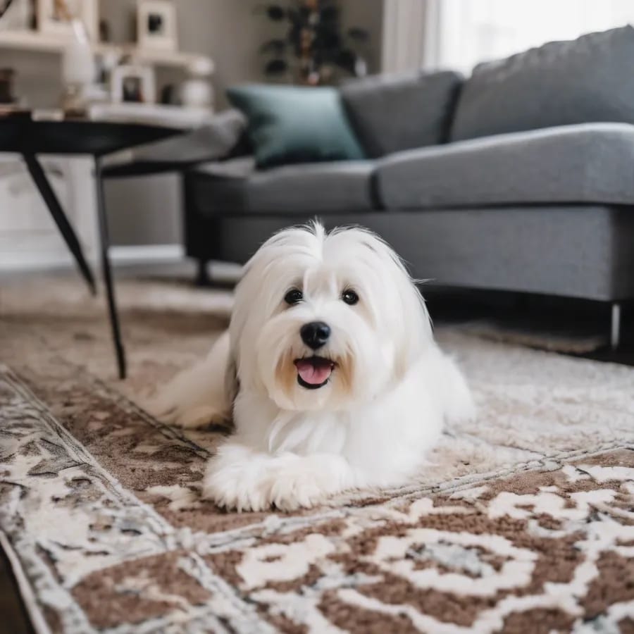 Coton De Tulear on a living room rug